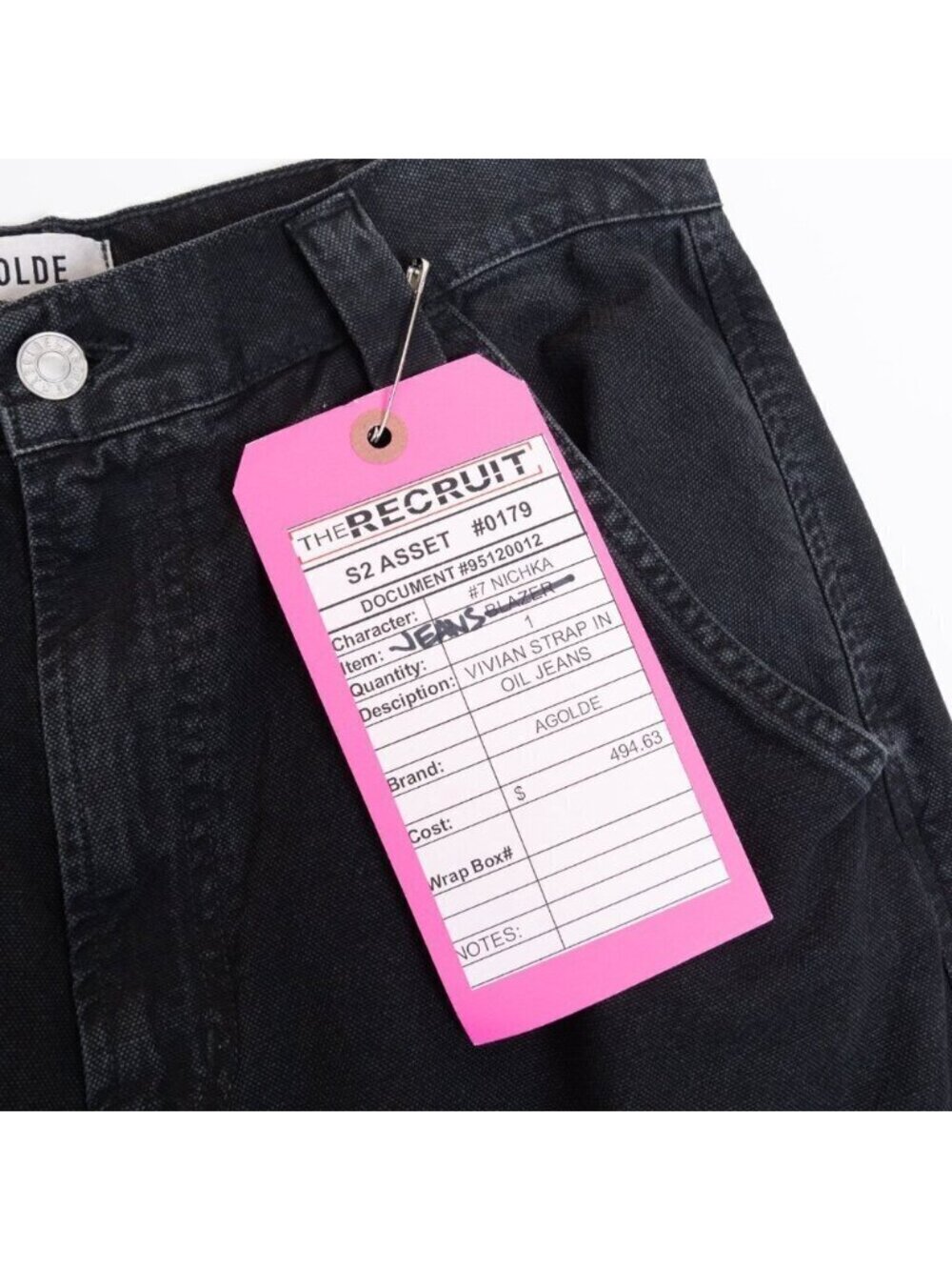 AGOLDE Vivian Pant Cargo Jeans Oversized Baggy Wide Leg Strap Black - Picture 13 of 13